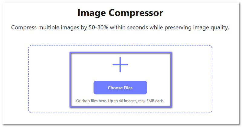 AVAide Bildkomprimierung: Wählen Sie das Bild aus, dessen Größe reduziert werden soll