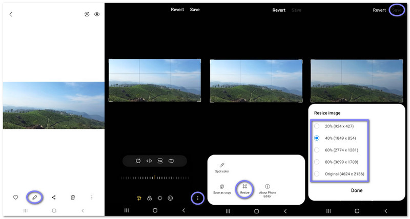Bildgröße in der Galerie eines Android-Telefons ändern