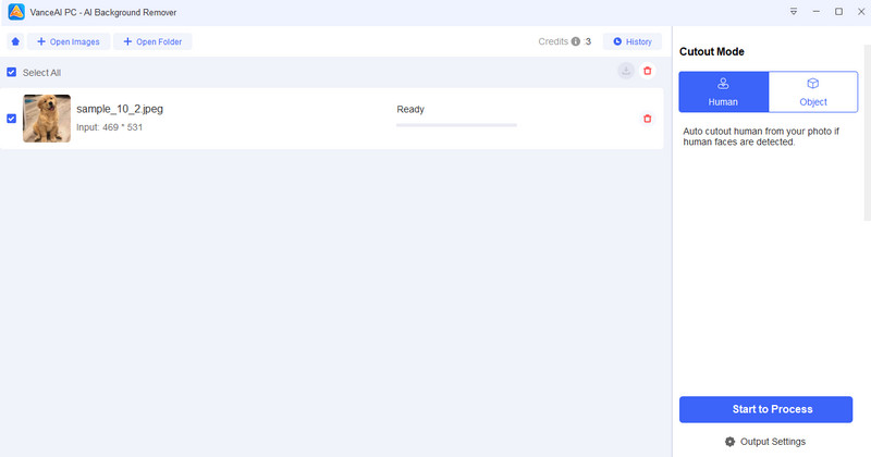 תכונת הסרת רקע של Vanceai