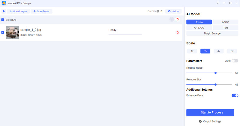 תכונת הגדלת Vanceai