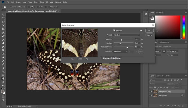 Netteté intelligente Photoshop