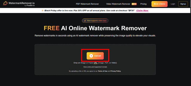 Upload-Button Watermarkremover IO