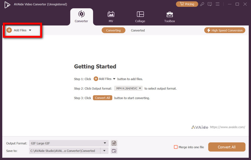 Botón Agregar archivos