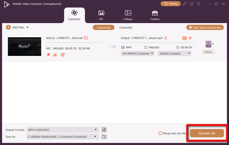 Botón Convertir todo