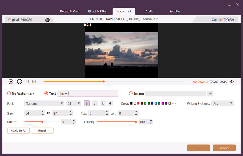 Marca de agua de texto