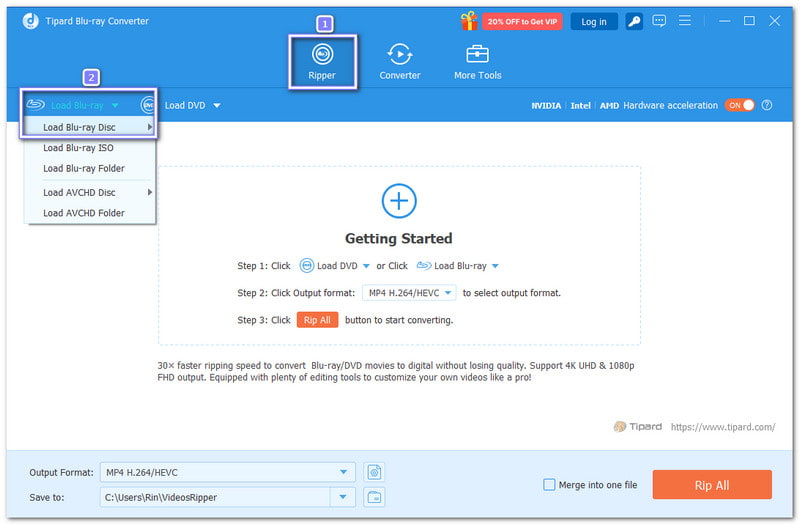 Muatkan Cakera Blu-ray Anda