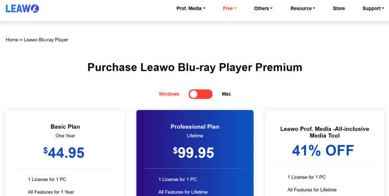 Adquira o reprodutor de Blu-ray Leawo.