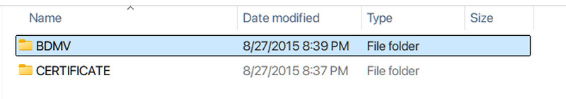 Folder BDMV