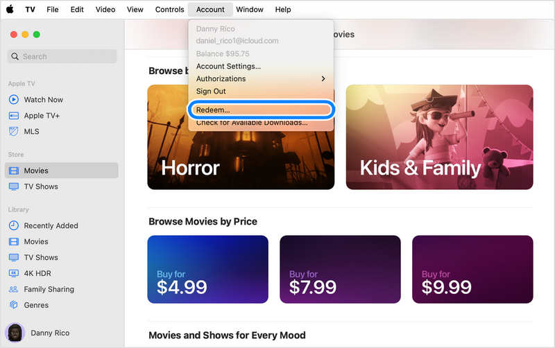 Apple TVの引き換えコード