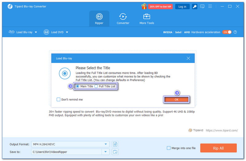 Choose Main Title or Full Title List