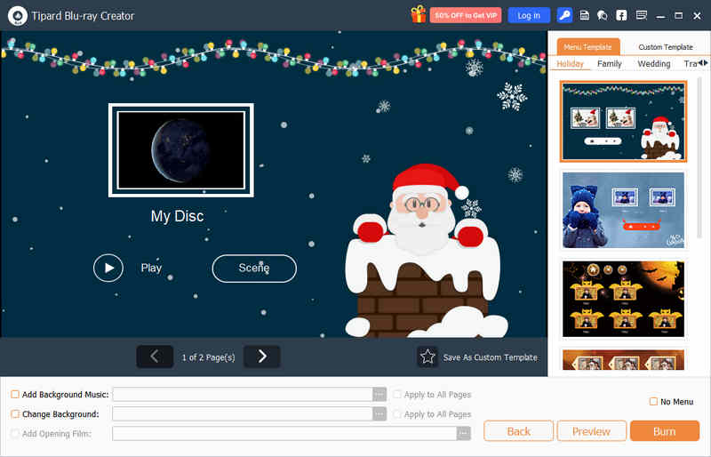 Add Bu Ray Menu In Tipard Blu Ray Creator