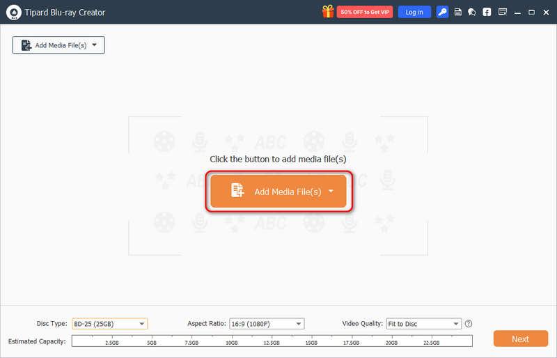 Add Media Files To Tipard Blu Ray Creator