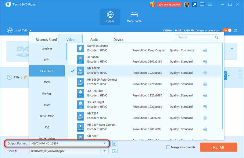 Choose Output Format In Avaide