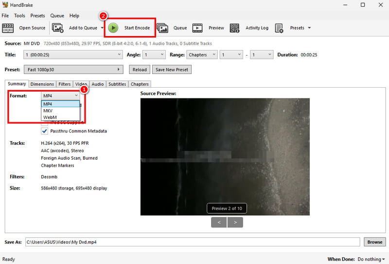 DVDをデジタルハンドブレーキに変換する