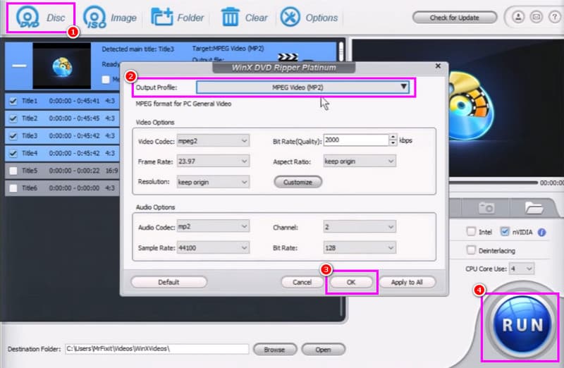 DVDをデジタルに変換 Winx