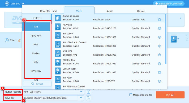 Output Format Save to Avaide