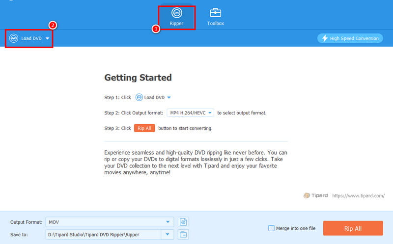 Ripper Load DVD Button Avaide