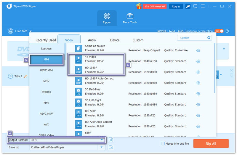 Alegeți formatul și rezoluția