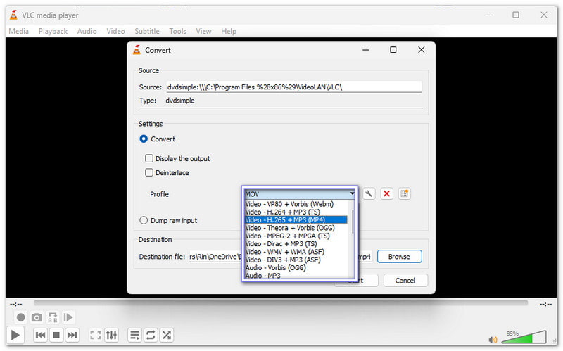 VLC העתקת DVD ל-iTunes