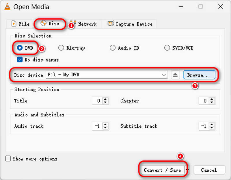 Tìm tính năng Chuyển đổi trong VLC
