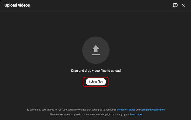 YouTube'da Dosyaları Seçin