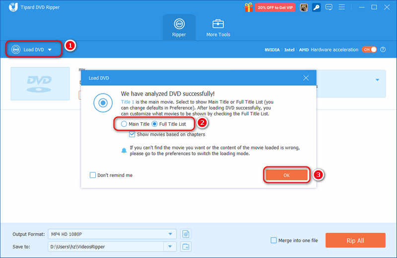 Carregar DVD para usar o DVD Ripper