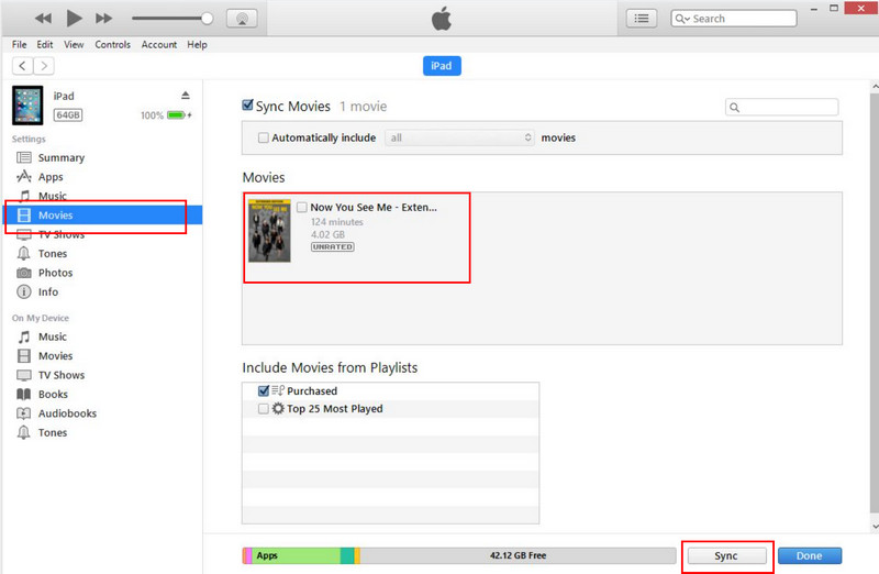 iTunes Sync -elokuvat