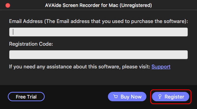 Enter Key to Register