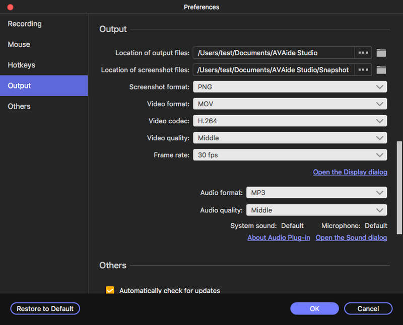 Output Settings