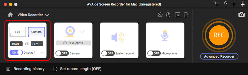 Set A Recording Area Mac