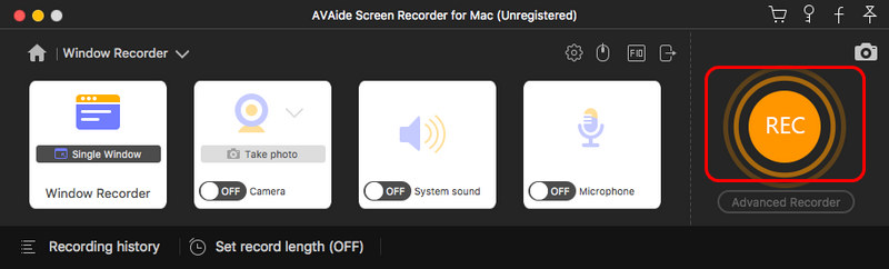Start Window Recording Mac