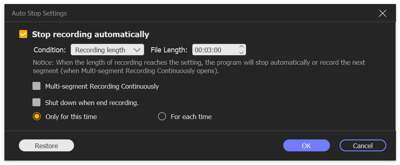 Adjust Recording Length