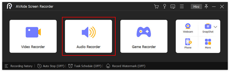 Selecteer Audiorecorder