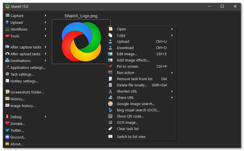 ShareX सर्वश्रेष्ठ निःशुल्क स्क्रीन रिकॉर्डर