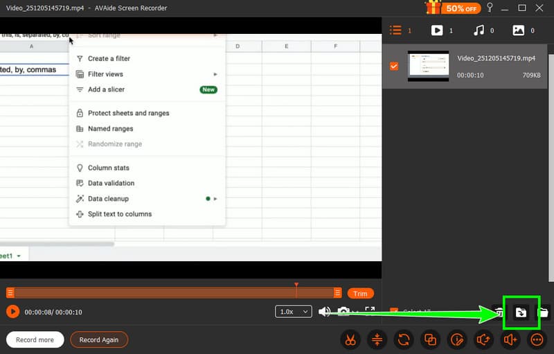 Salva i passaggi registrati Avaide