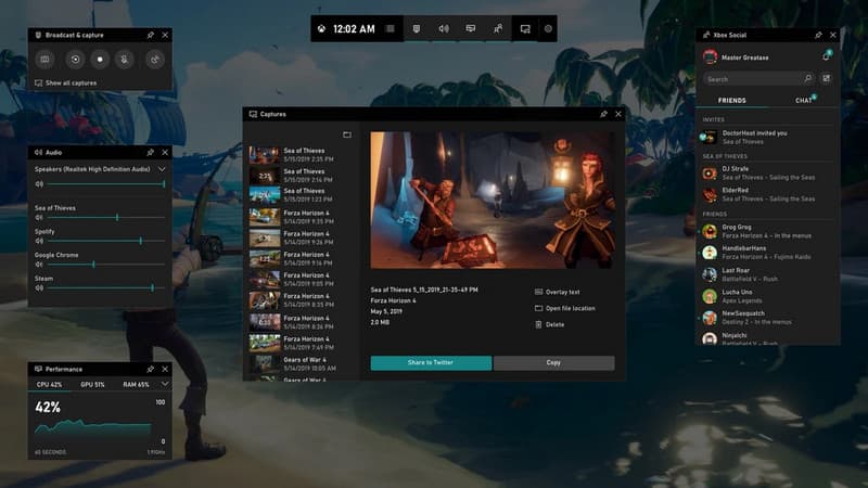 Barra de juegos de Xbox