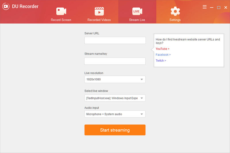 Stream Live Feature Of Du Recorder