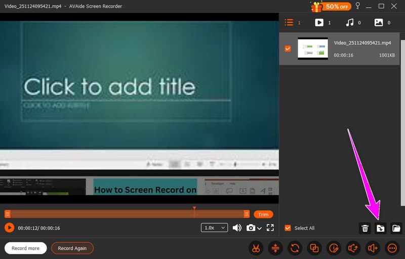Eksportfunksjon Lagre video tilgjengelig
