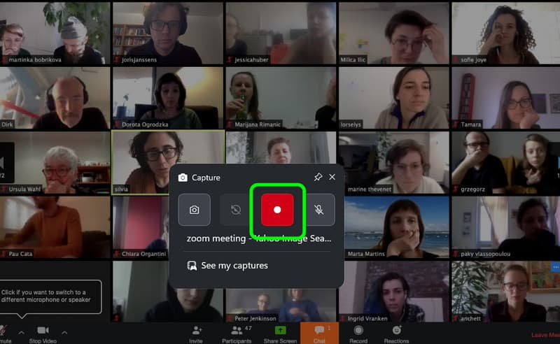 录制 Zoom 会议窗口