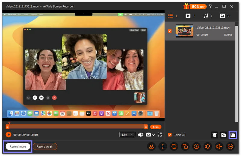Guarda tu grabación de FaceTime