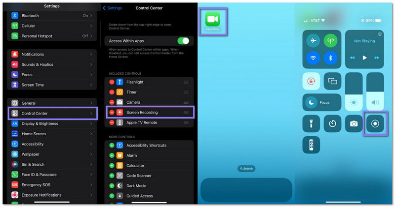 Grabación de pantalla de FaceTime con sonido en iPhone