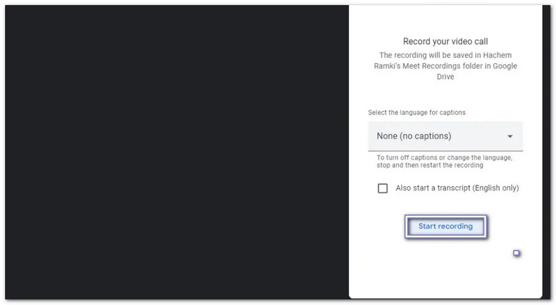點選“開始錄製”。