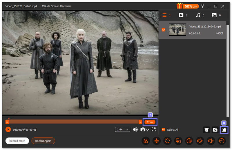 Spara det inspelade TV-programmet