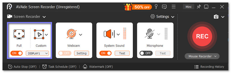 Wählen Sie den Bereich aus, der aufgezeichnet werden soll.