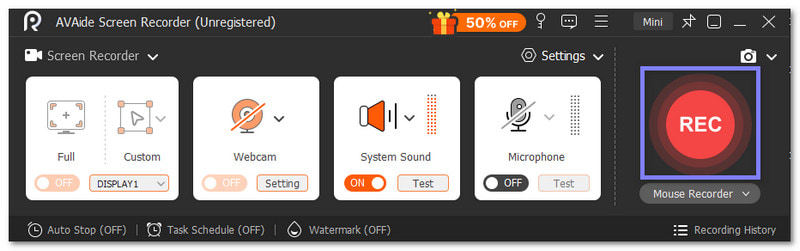 Drücken Sie die Aufnahmetaste.