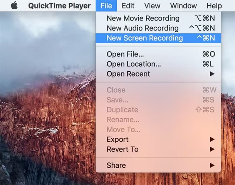 QuickTime 화면 녹화