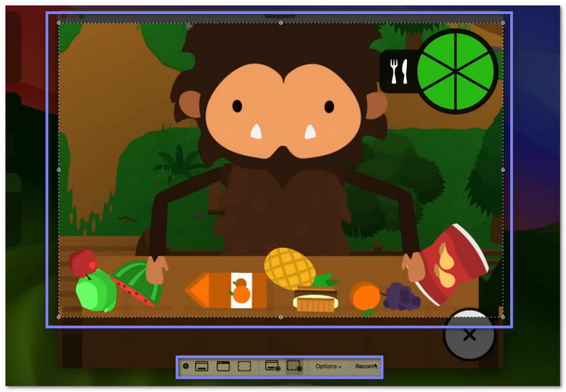 Mac-Bildschirm mit der Screenshot-Symbolleiste aufnehmen