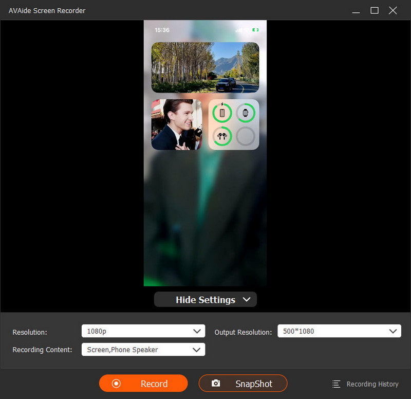 Grabar pantalla del teléfono
