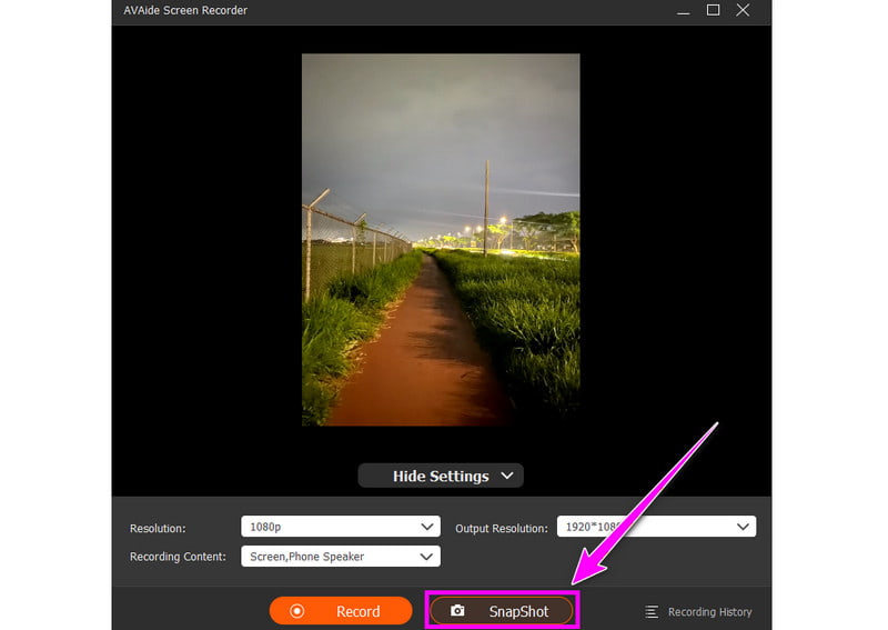 Snapshot Buton Avaide