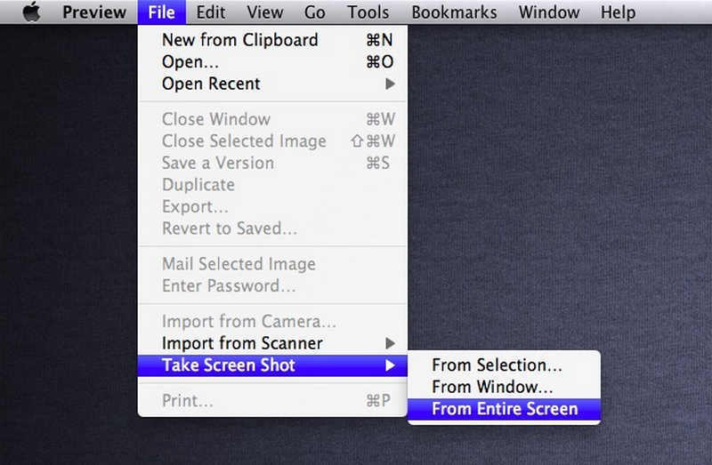 Captura de tela no Mac com o Preview